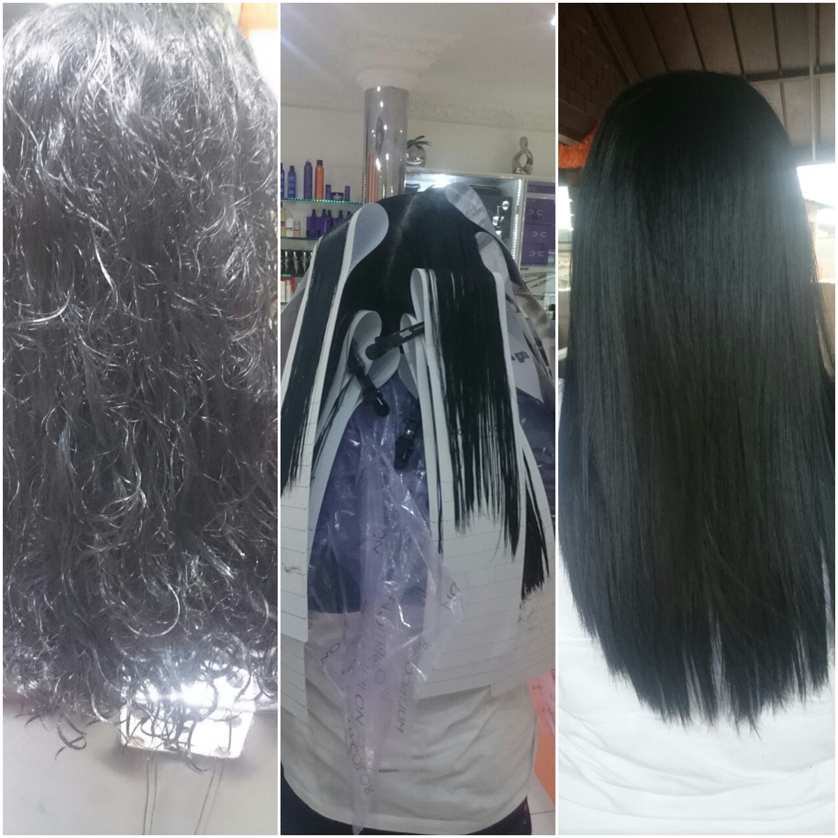 permanant hair straightening treatment done at exclusively saloncleo durban phoenix 0315002353